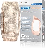 Hysimedy Silicone Adhesive Bandages 2x4 Inch XL for Sensitive Fragile Skin - 20 Count Latex-Free Hypoallergenic Breathable Painless Removal