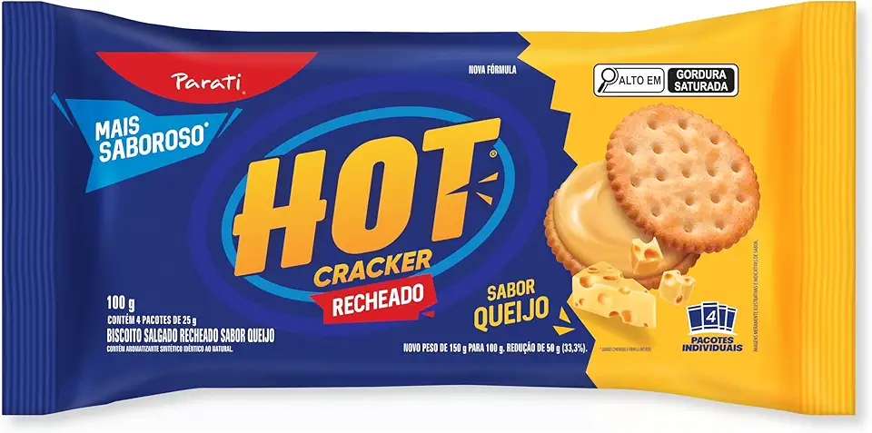 Biscoito Recheado Hot Cracker Queijo 100g