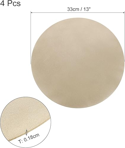 Miniatura 2 de Uxcell 4 manteles individuales de piel sintética para mesa de comedor, manteles redondos de piel sintética, resistentes al calor, impermeables, a