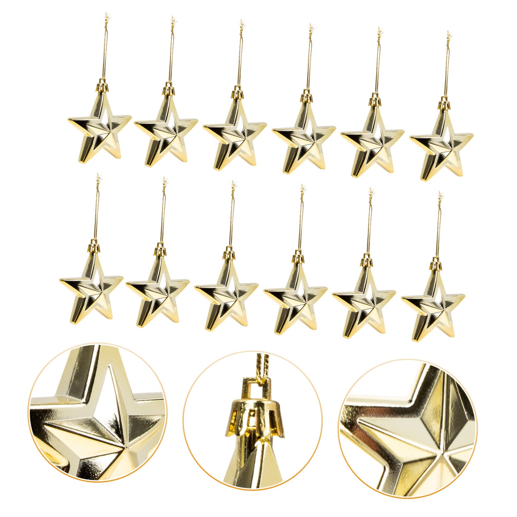 PRETYZOOM 60 STK Weihnachtsbaum-anhänger Christbaumschmuck Weihnachtskugel Ornamente Christbaumkugeln Hängender Weihnachtsstern Anhänger Für Weihnachten Mini-baumschmuck Hausbedarf Plastik