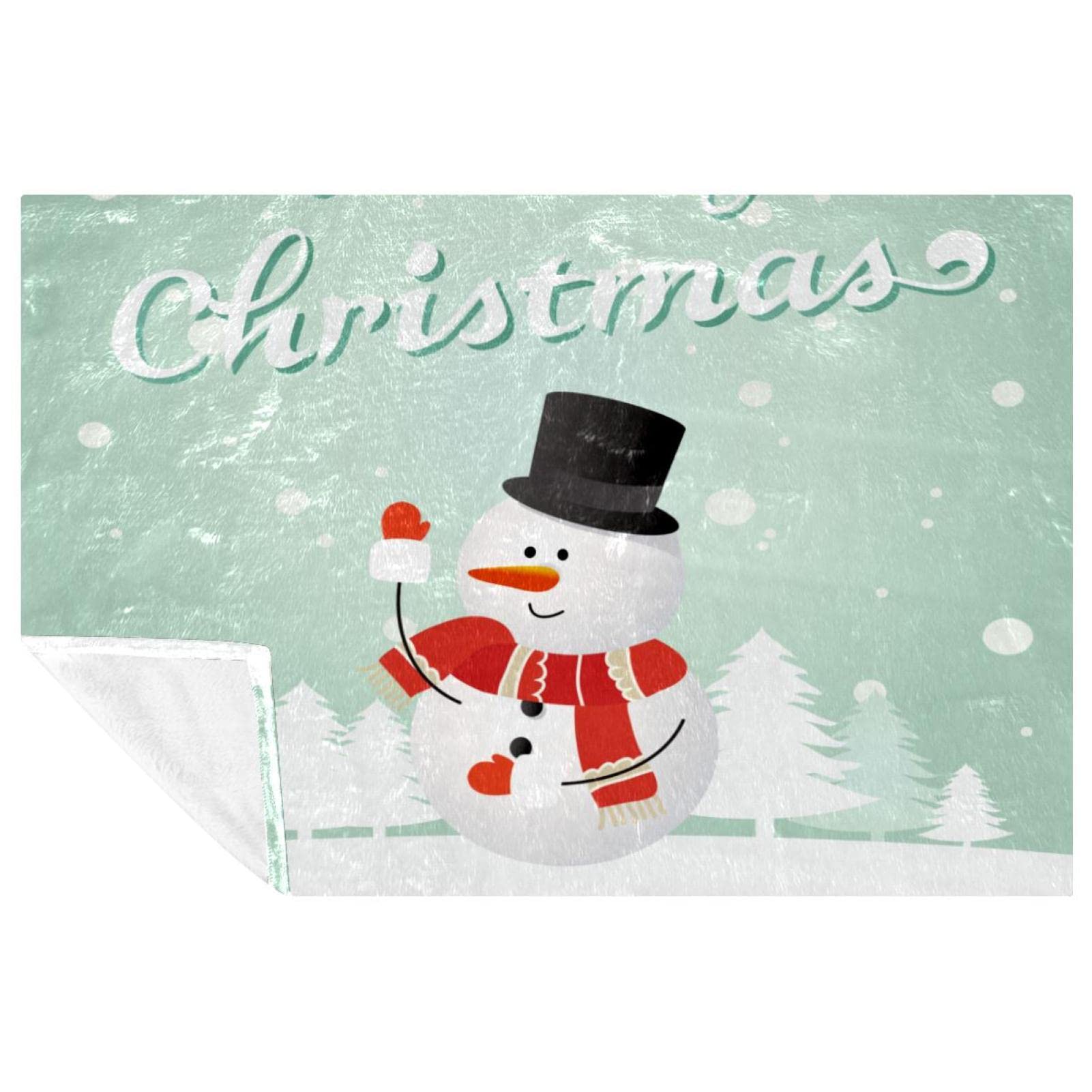 Couverture de Noël plaid bonhomme de neige 150x100 cm