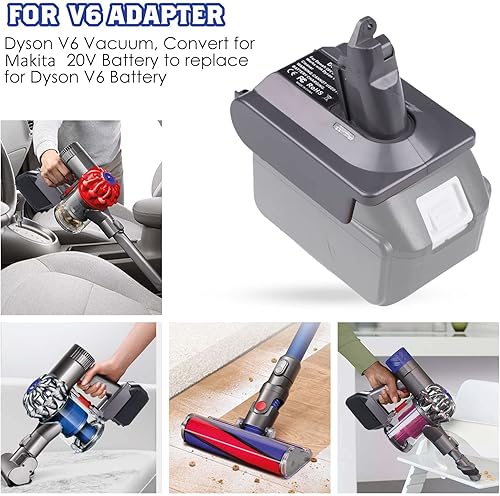 Miniatura 6 de BTRUI Adaptador de batería para Dyson V6 para Makita 18V Batería a V6 AbsolutoMotoheadAnimal+FluffyDC58 DC59 DC61 DC62 SV04 SV09 Convertidor de