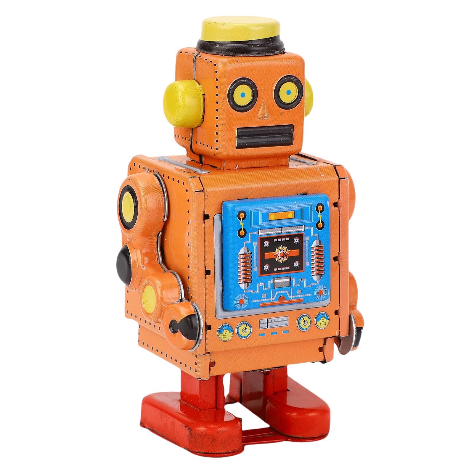 Robot Classico in Ferro con Carica a Molla per L'intrattenimento Quotidiano e la Collezione Vintage (Orange)