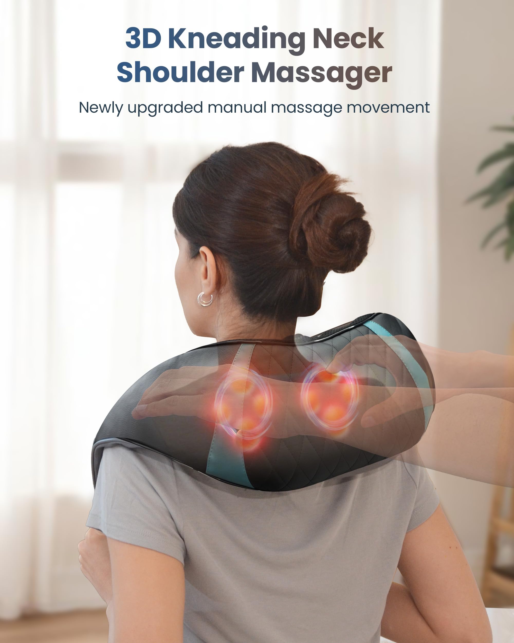 COMFIER 2026 Masajeador Cervical Inalámbrico con Función de Calor, Masajeador Cervical y Espalda Shiatsu 4D, Relajación Profunda para Cuello, Hombros y Espalda, Ideal como Regalo para Madres y Padres