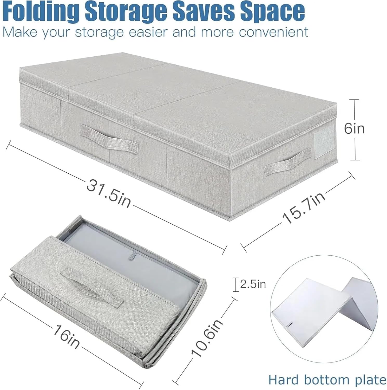 Under Bed Storage Containers Underbed Storage Containers Bin With Lids (2Pcs) Large Under Bed Organizer Box With Handle