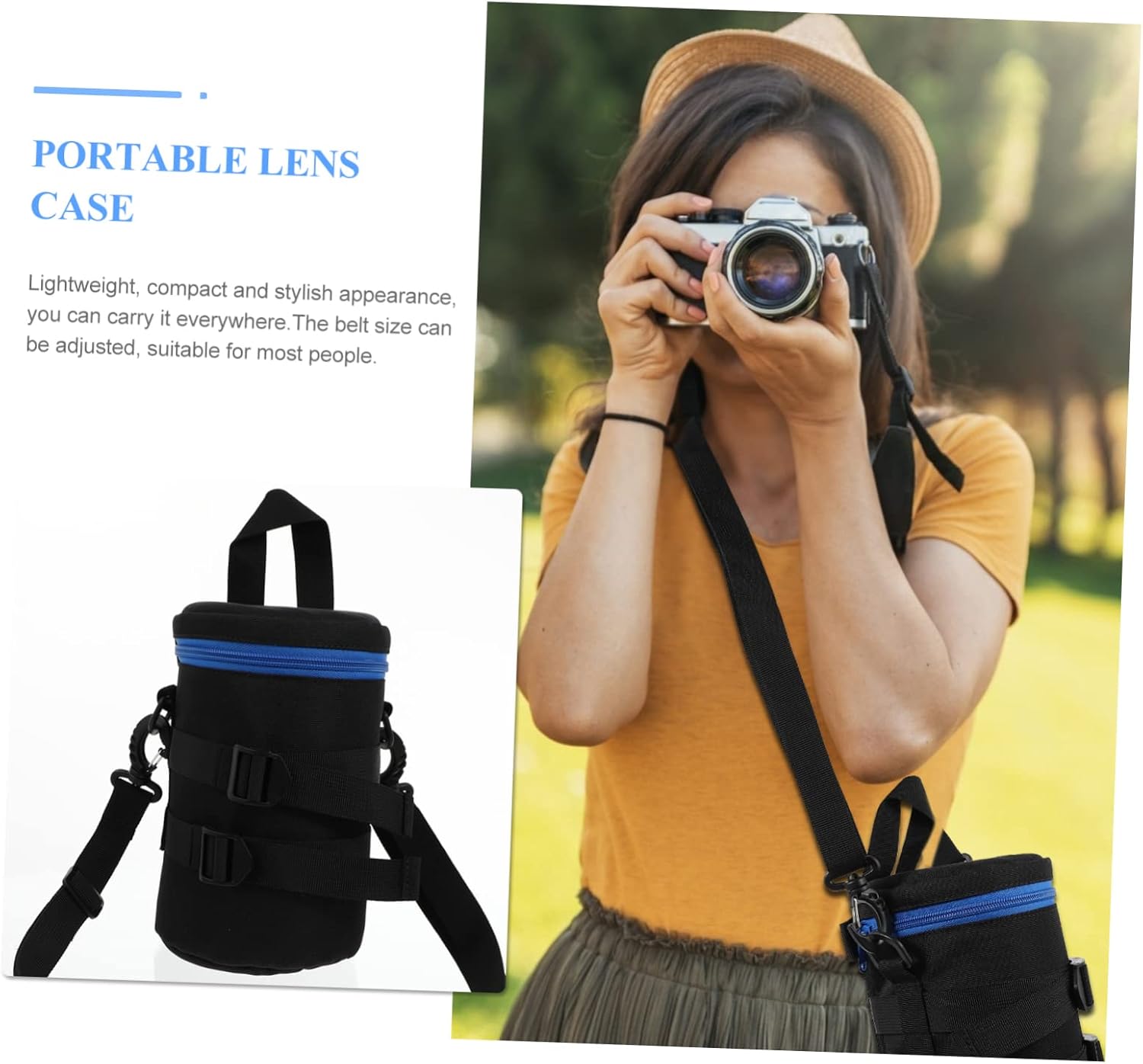 1pc Shockproof Camera Lens Pouch Portable and Protective Bag for and Accessories for Travel and Outdoor Use