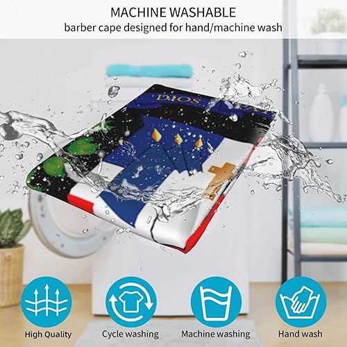 Miniatura 7 de Bandera de la República Dominicana Impresión 3D Profesional Barbero Capa de Corte de Pelo Corte de Pelo Cabo Peluquería Delantal de Peluquería 55" X