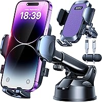 Vista 10 de HTU Soporte de teléfono celular para automóvil, [potente ventosa], soporte de teléfono de automóvil para salpicadero, parabrisas, ventilación de Gris