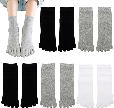 5 Pares Calcetines Dedos Mujer EU 35-40 Calcetines Dedos Algodon Calcetines Separadores de Dedos Deportes | Calcetines 5 Dedos de Pies Mujer