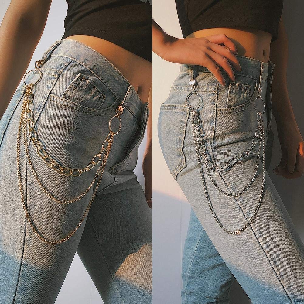 Hose Kette Hosenketten Hip-pop Jean Metall Hosenkette Damen Dual Layer Punk Hose Kette Festtag Geschenk Nacht Party Dekoration