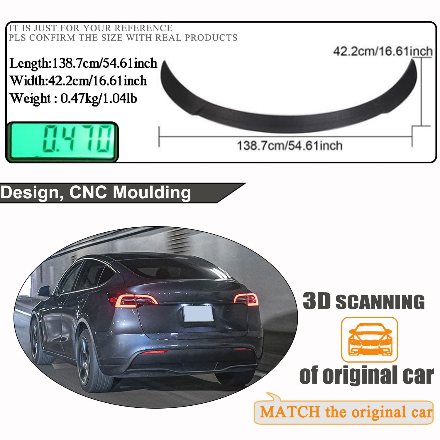 Spoiler del bagagliaio in vera fibra di carbonio per Tesla Model Y 2020-2022 Car Spoiler