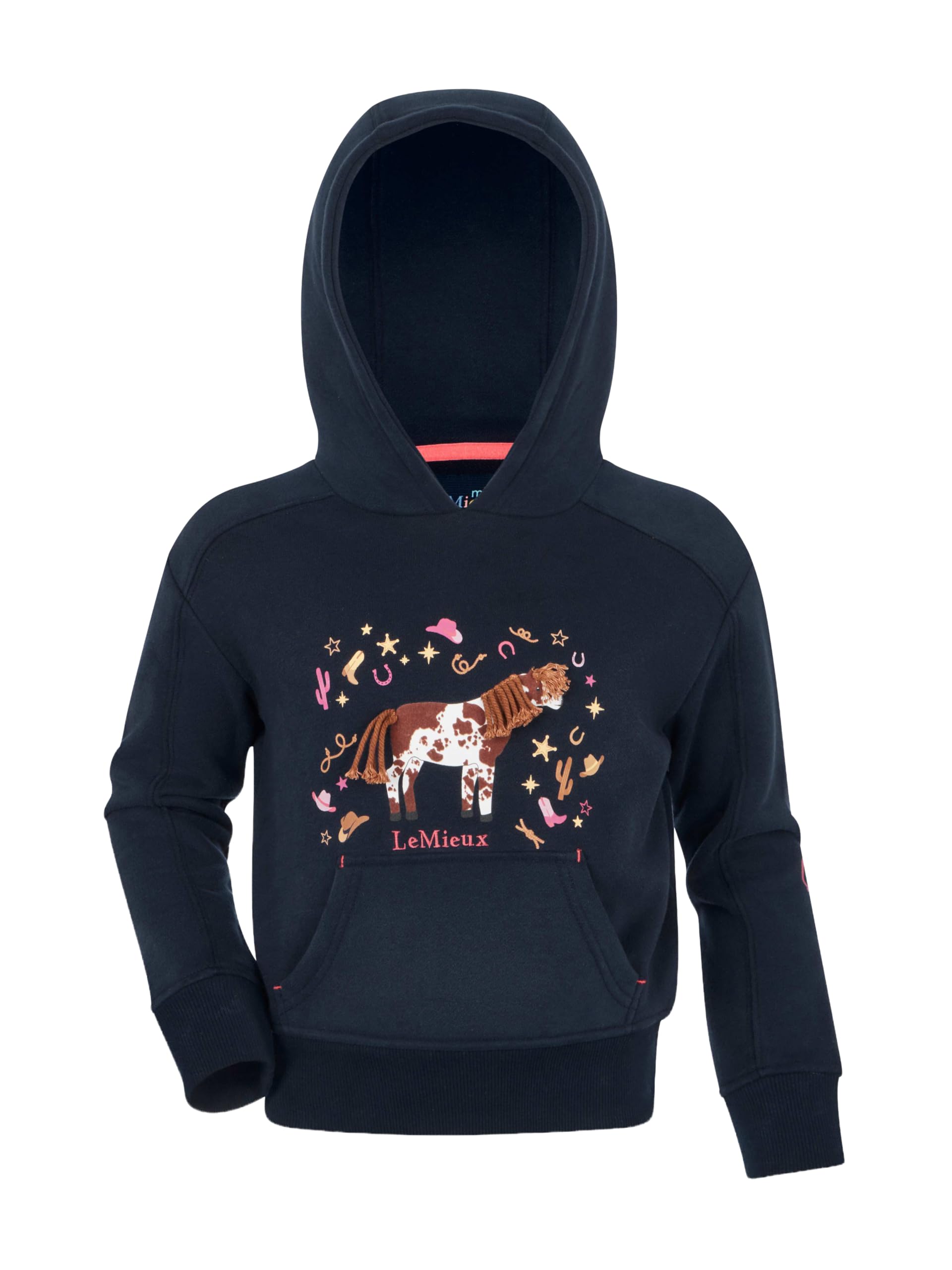 LeMieux Mini Romi Hoodie - Comfortable And Practical - Effortlessly Cosy And Warm - Features Appliqué Ponies! - Navy - 9-10 Years