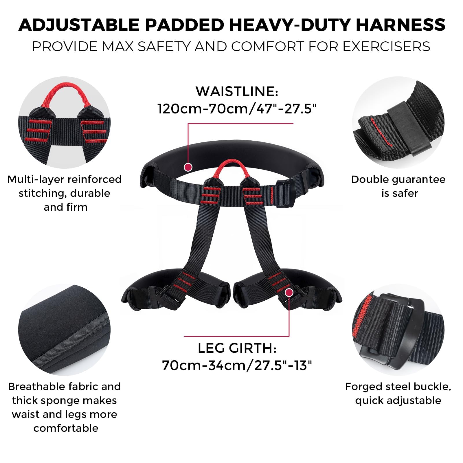 DASKING Set attrezzatura fitness bungee aereo aggiornato, imbracatura e corda elastici regolabili per allenamento a casa, gravity yoga, bungee dance, kit corda volante