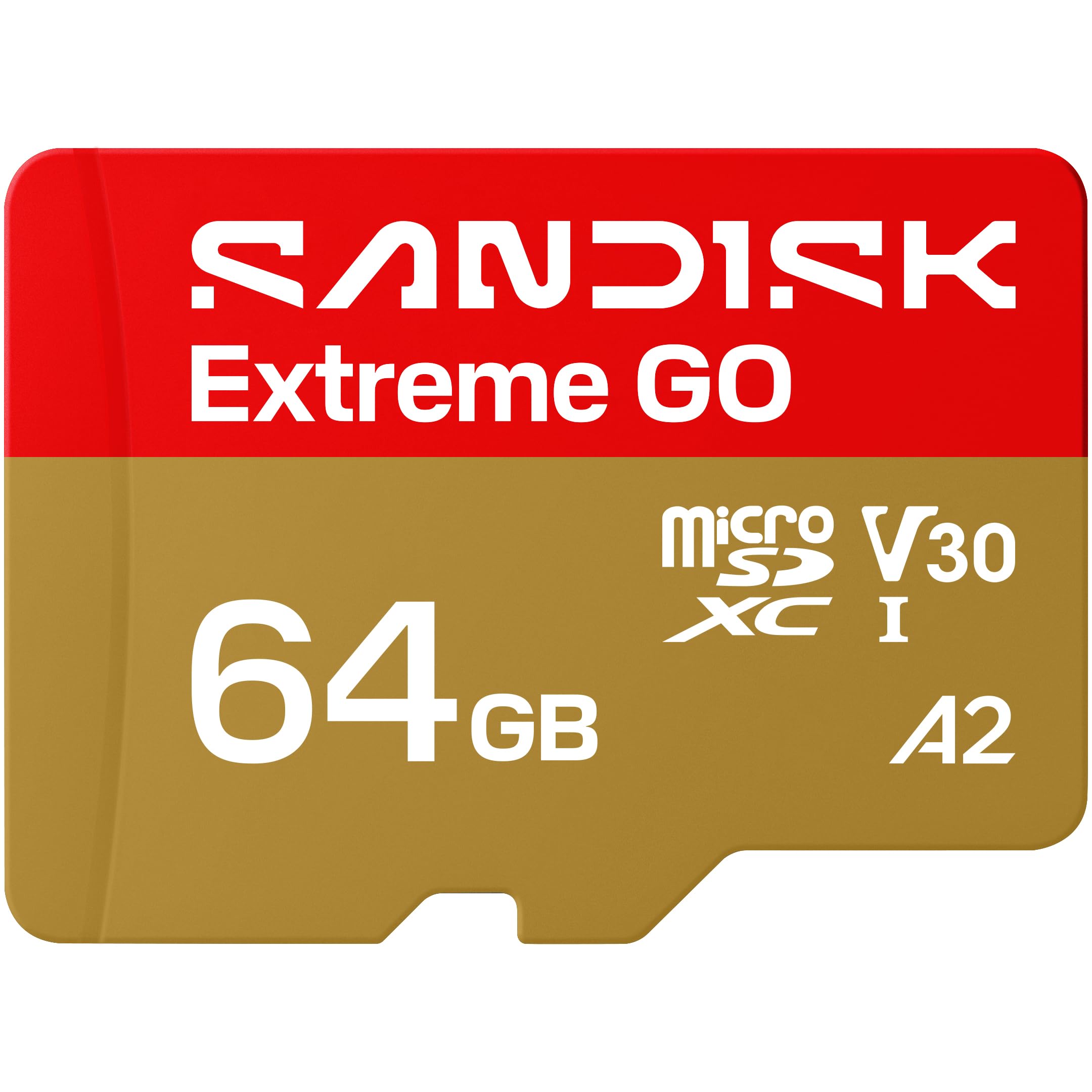 sandisk 64gb extreme go microsdxc uhs-i card, 5k & 4k uhd video, 170mb/s read, 80mb/s write, a2, u3, v30, high-speed for android, action camera & gaming