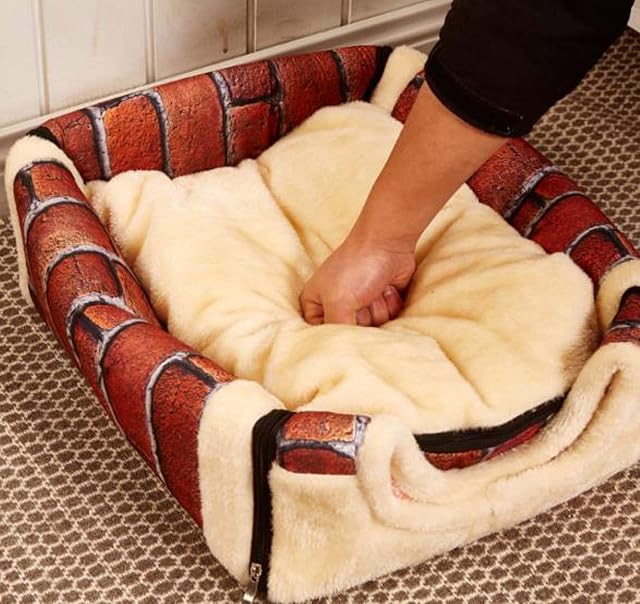 Foto 2 de 5 de LINGHAN Cama para perros iglú 2 en 1, casa para mascotas, tienda de campaña interior