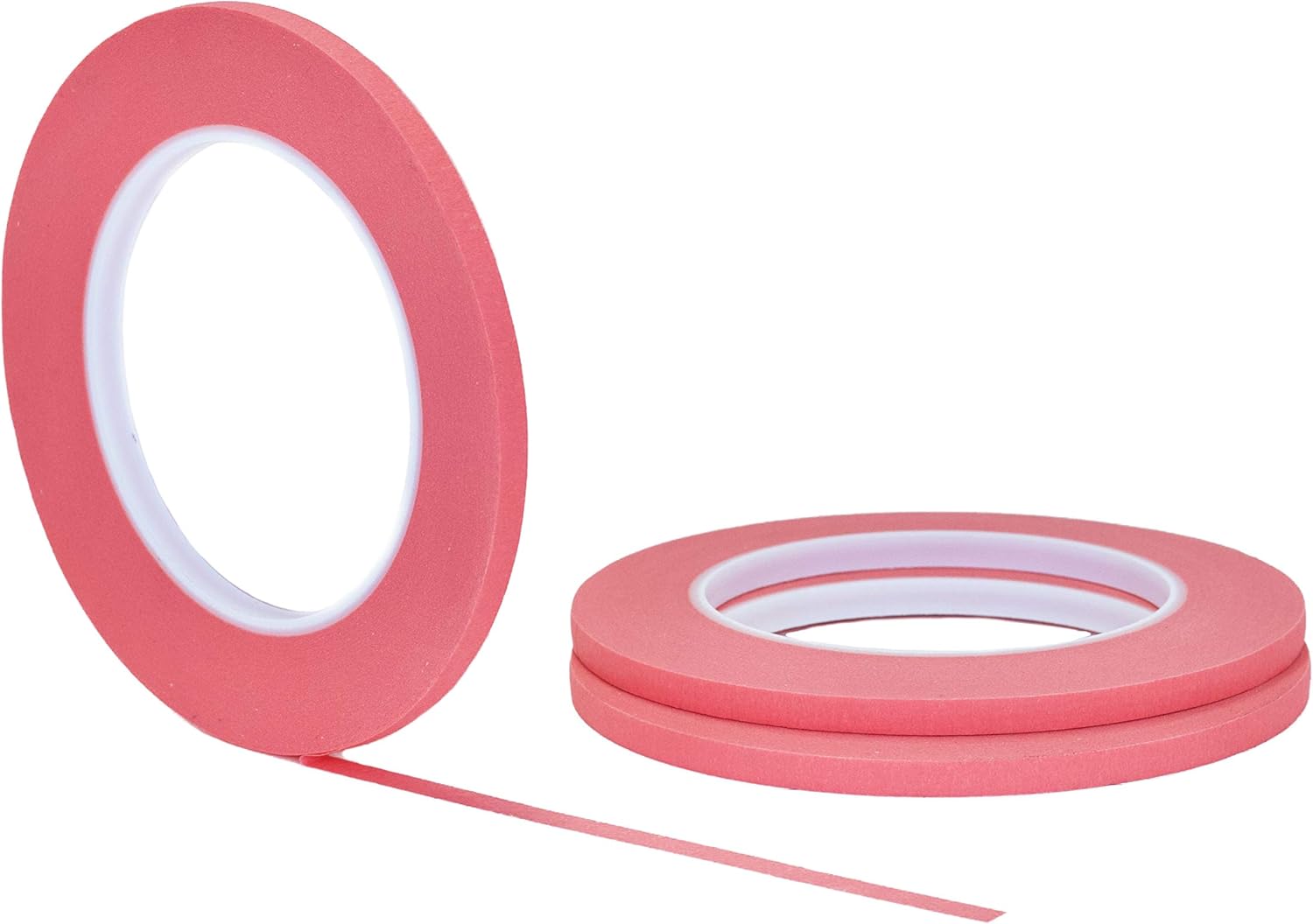 3 pk 1/4" inch x 60yd STIKK Pink Painters Tape 14 Day Clean Release Trim Edge Thin Narrow Finishing Masking Tape (.25 in 6MM)