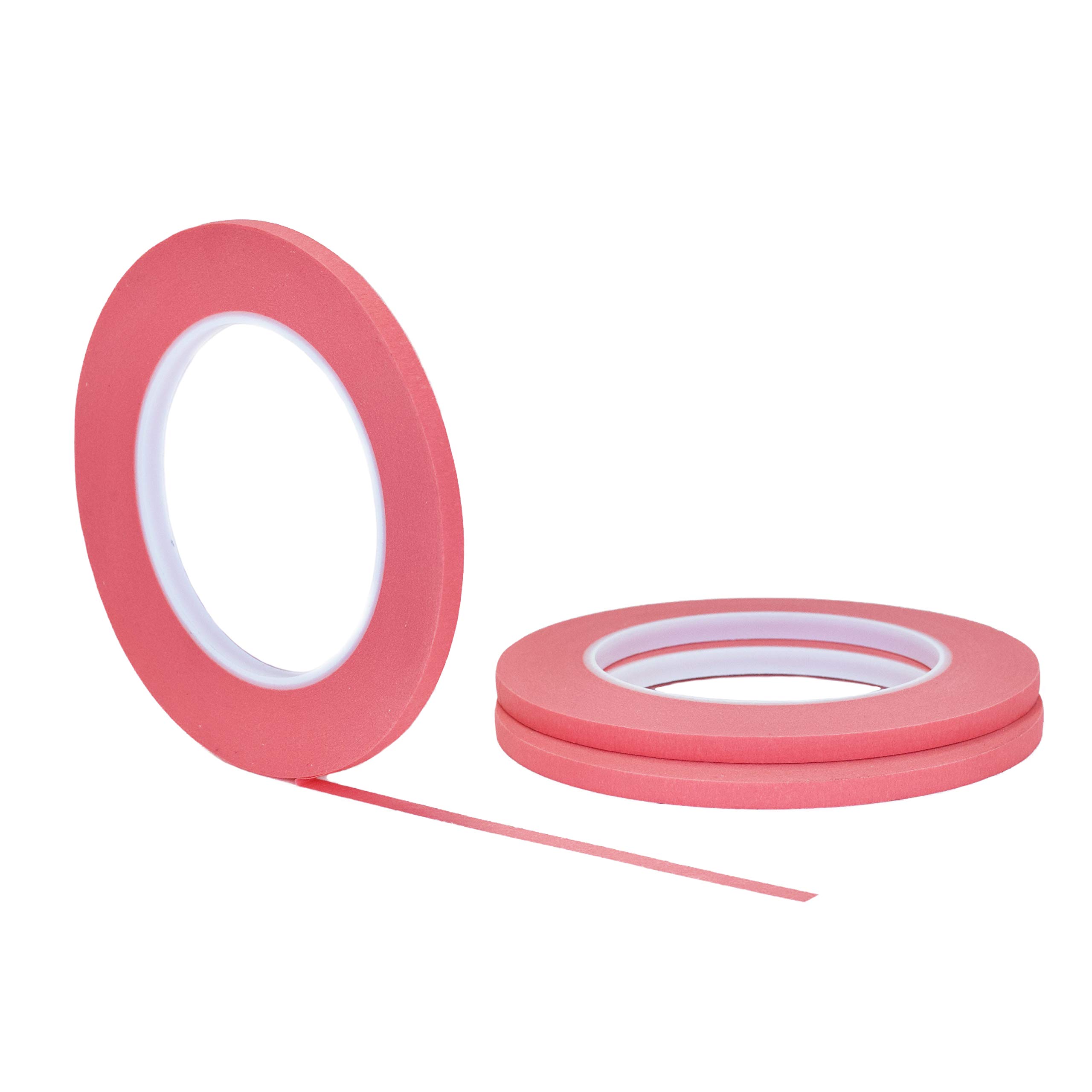 Stikk Maler-Klebeband, schmal, schmal, 14 Tage, 0,25 Zoll x 6 mm, Pink, 3 Stück