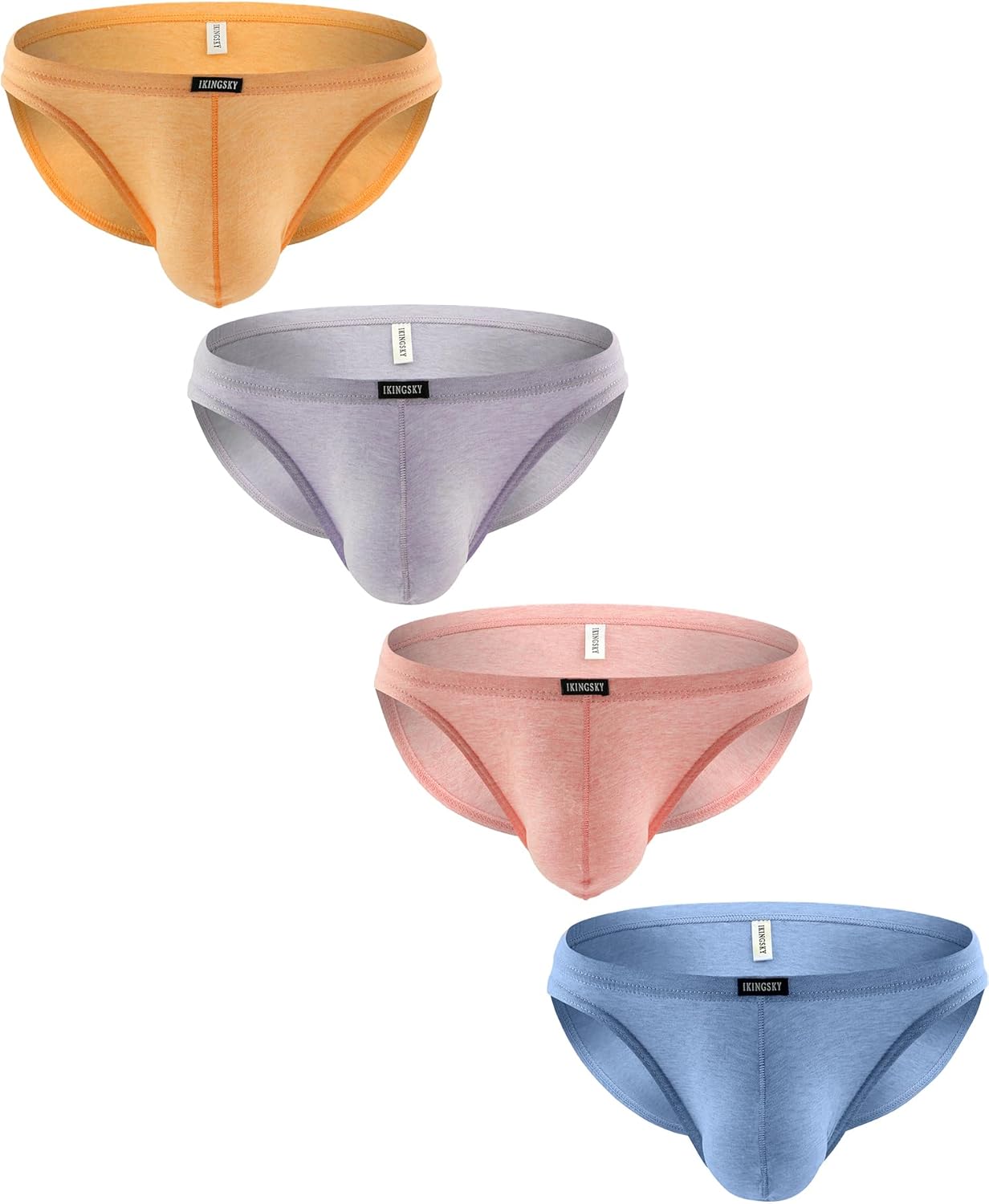 iKingsky Men's Cotton Pouch Bikini Underwear Sexy Low Rise Briefs