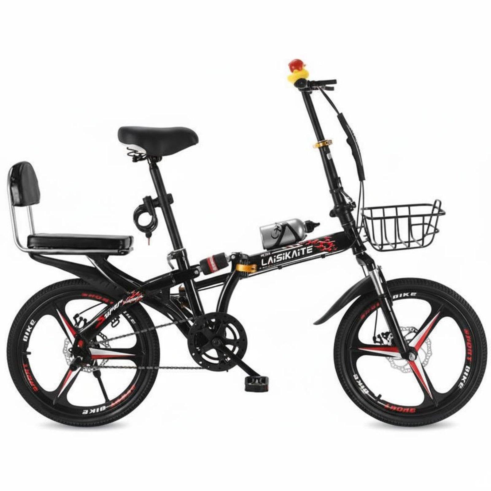 Variable Speed Folding Bike Foldable Folding Cycle Installation Portable Cycle for Students, Commuters, Commuting, Travel 22 Inch Ss 3-Spoke Blk-image-48