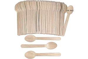 100PCS Compostable Wooden Spoons