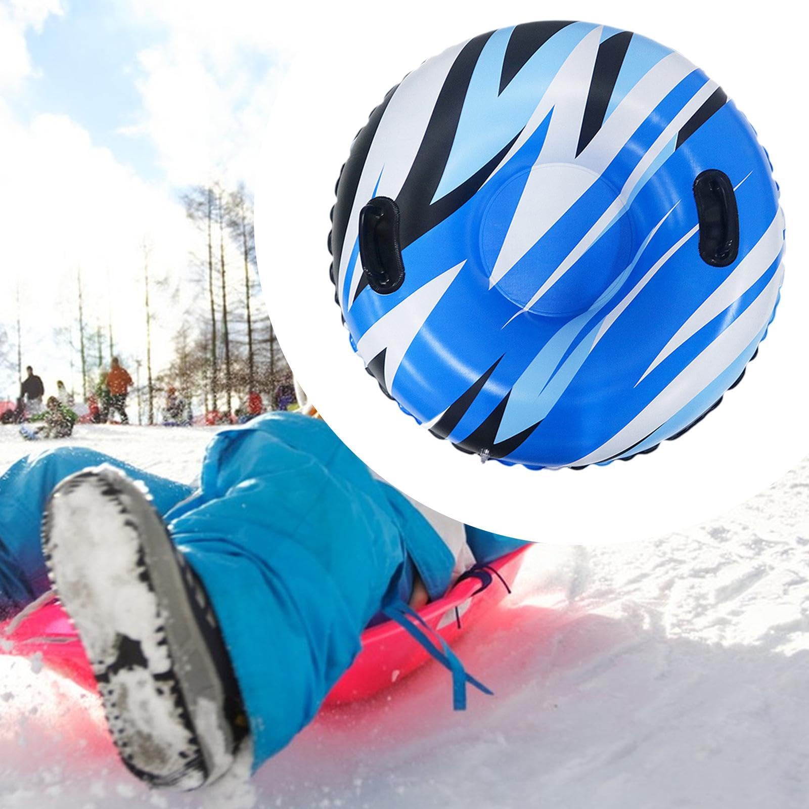 Tubo de Nieve Inflable Trineo de Nieve Inflable Diámetro 32.7" Resistente para Niños Trineo de Nieve Resistente con Asas para Juegos Y Actividade