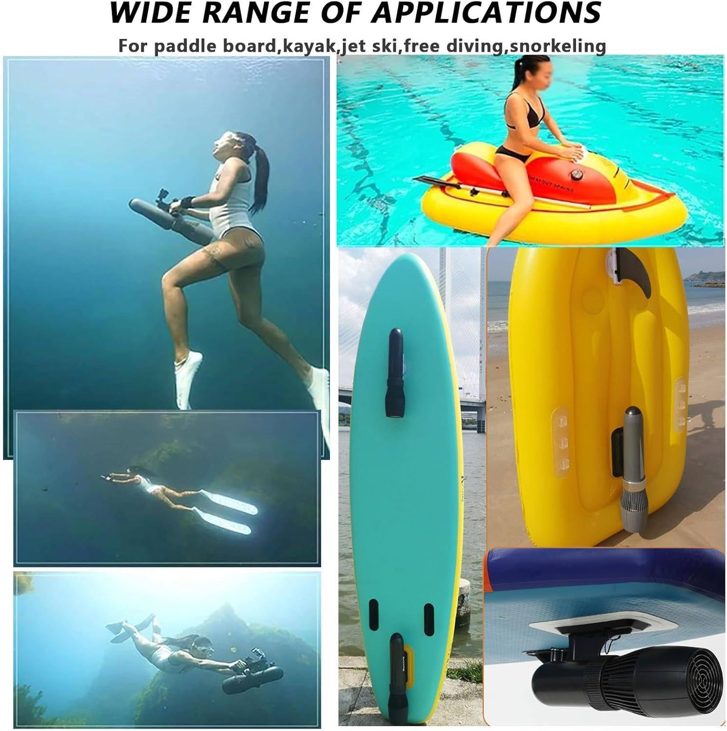 Pacchetto per Immersioni Subacquee con Scooter Subacqueo da 500 W/700 W, Impermeabile Fino A 40 M di profondità, 10 Km/H, Scooter da Mare per Piscina, Immersioni Subacquee, Snorkeling,10000mAh