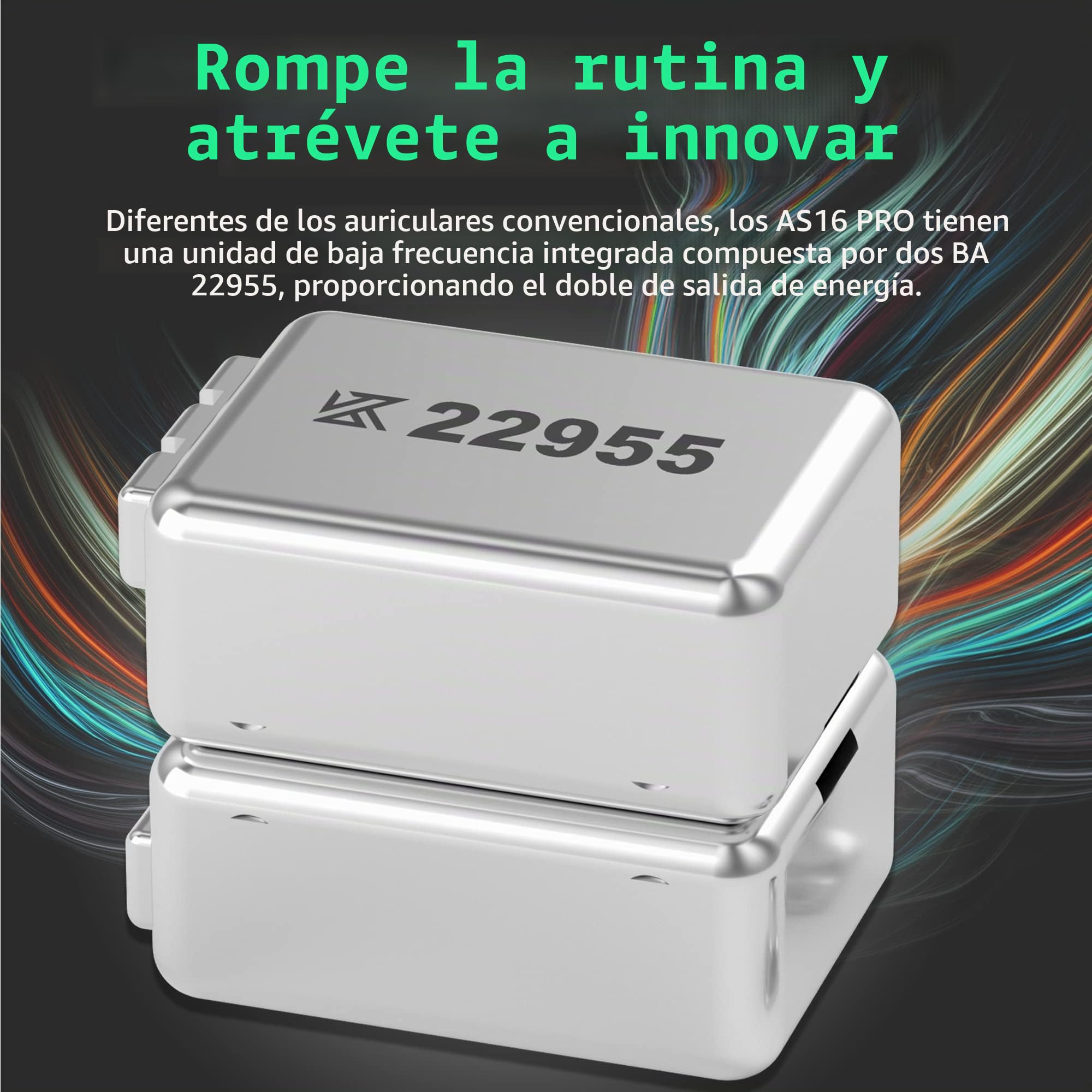 Yinyoo KZ AS16 PRO - Auriculares intraurales, 8 conductores de armadura equilibrada, estudio de escenario, Hifi IEM, monitor intraural, aislamiento de ruido, auriculares intrauditivos con cable de 3.5