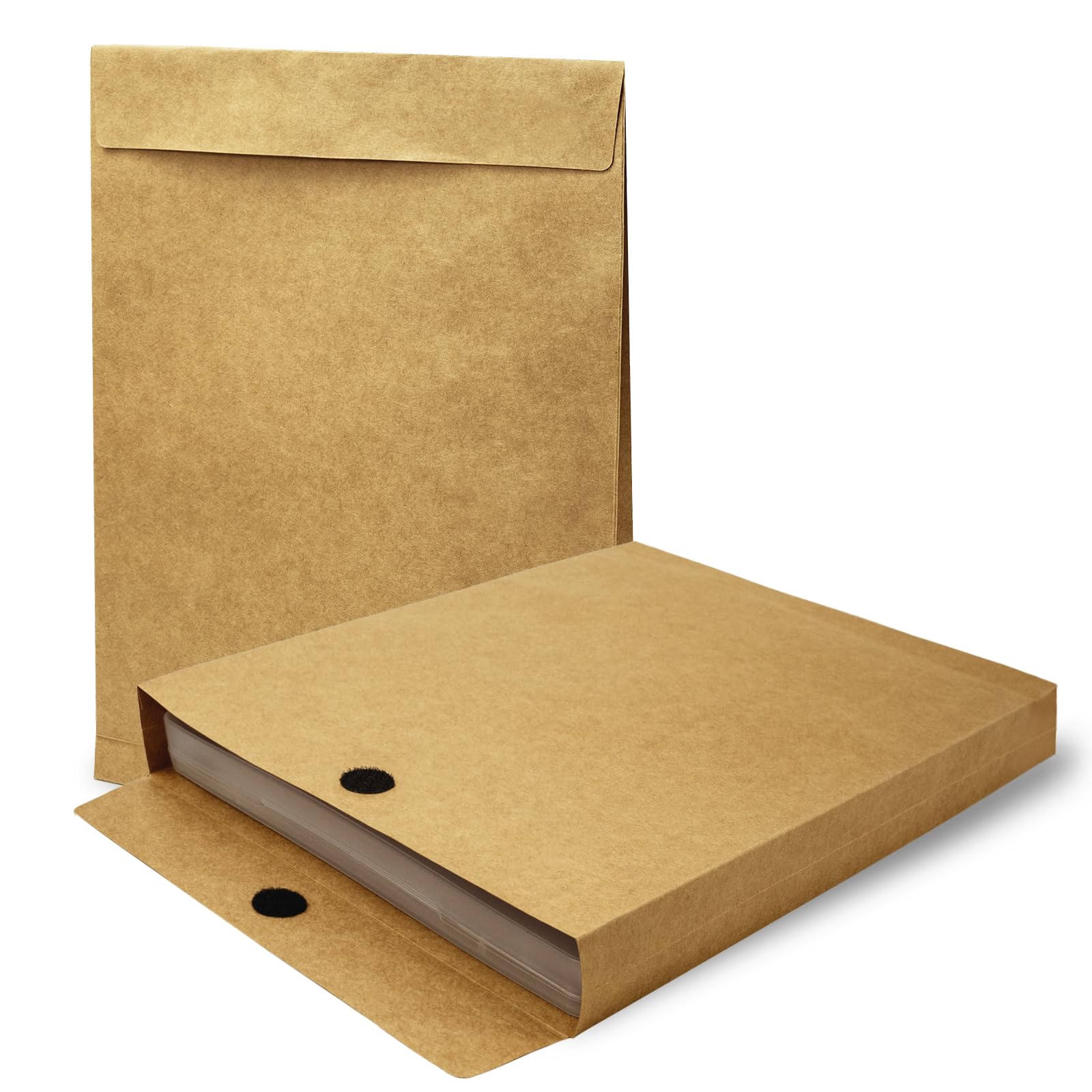 Cheardia Confezione da 30 buste espandibili in carta kraft, 33 x 24 cm, grandi, resistenti, con chiusura a , 200 g/m², resistenti agli strappi, per documenti d'ufficio, foto, organizzazione (marrone)