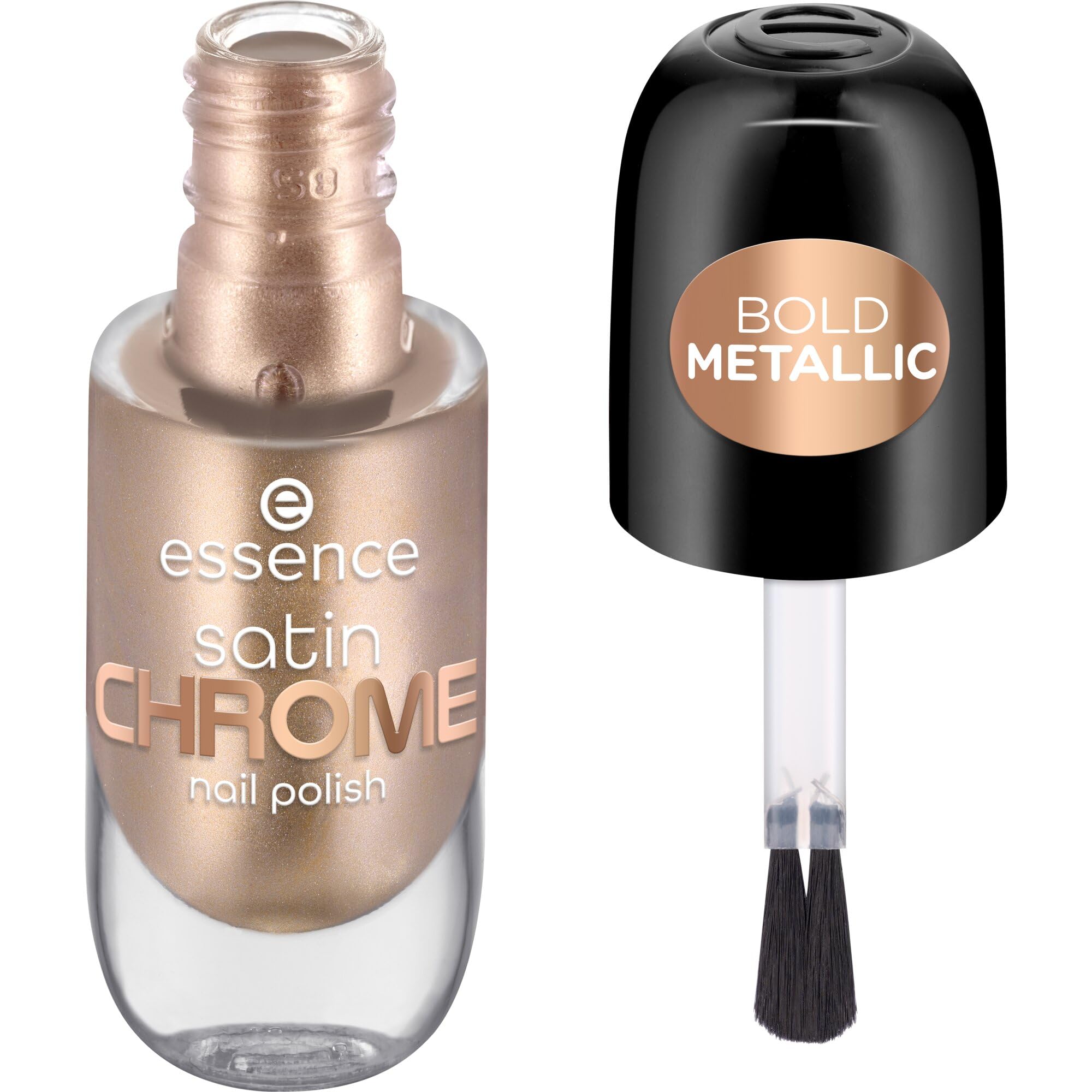 essence satin CHROME nail polish, covering, express result, highly pigmented, metallic (8ml)