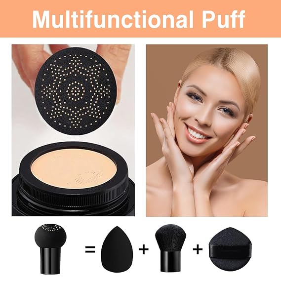 2PCS Air Cushion Foundation Concealer Full Coverage CC Cream (Natural)