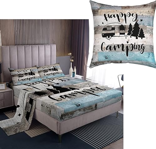 Castle Fairy RV Camper Sheets Set Queen Size 1 Flat Sheet 1 Fitted Sheet 2 Pillowcases 1 Pillow Cover