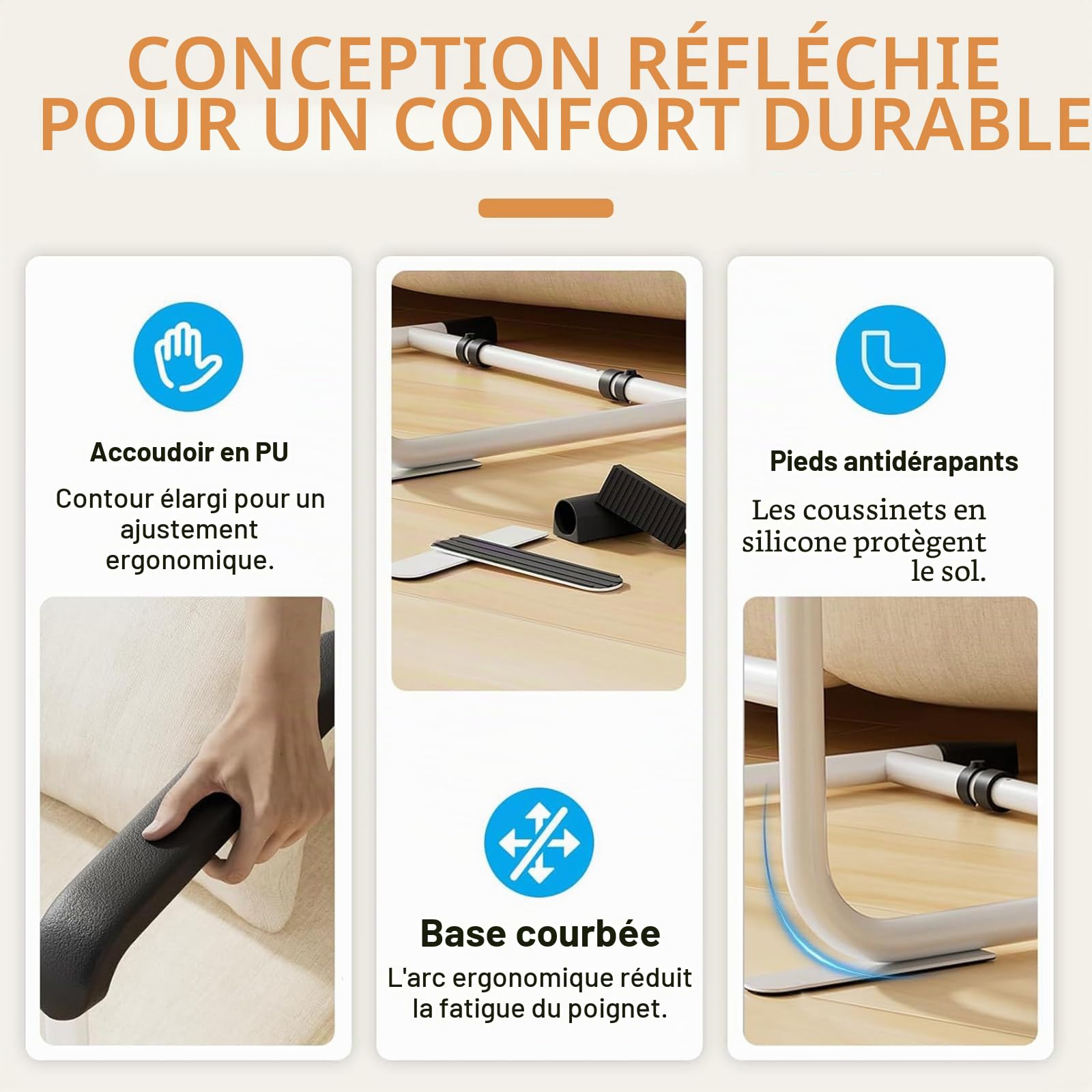 Canapé d'aide au lever pour personnes âgées, réglable en hauteur sur 6 positions et en largeur réglable, avec poignées antidérapantes en polyuréthane, aide à la mobilité pour personnes âgées