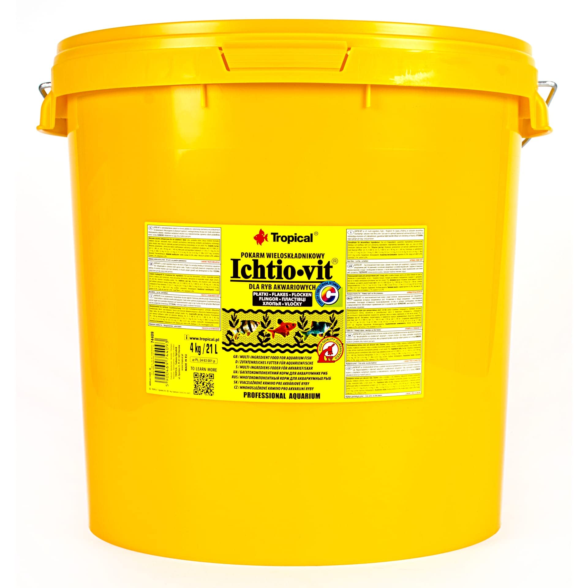 Tropical ICHTIO-Vit 21L / 4kg - Alimento de Varios Ingredientes para Peces de Acuario