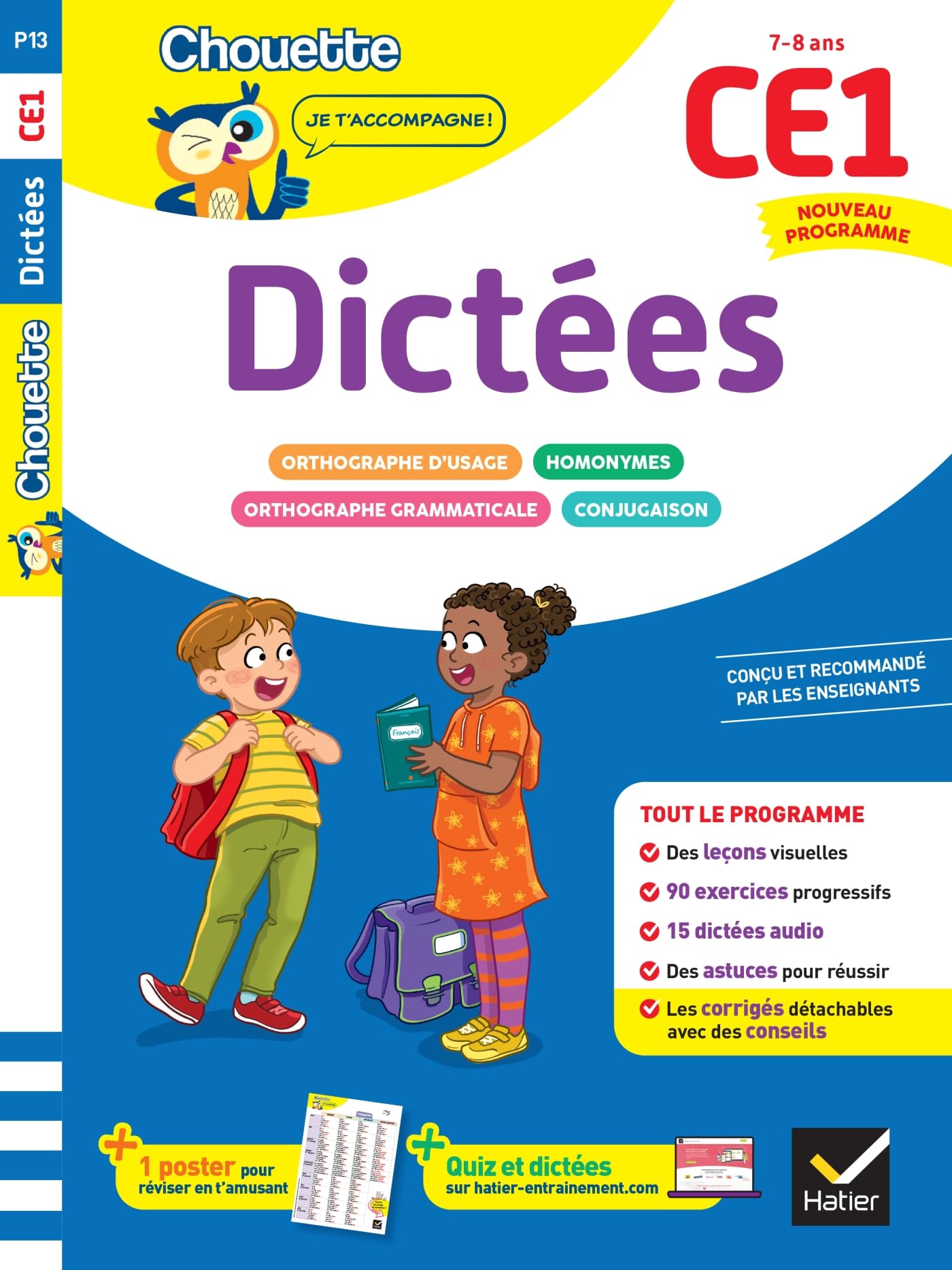 Dictées CE1 - Cahier de soutien nouveau programme: Leçons et exercices corrigés