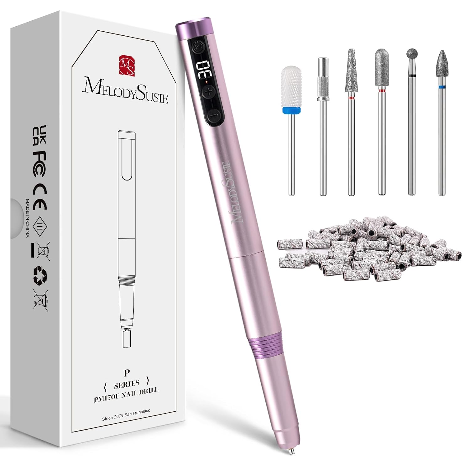 MelodySusie Portable Electric Nail Drill, Cordless 30000RPM Nail EFile with Drill Bits & Ultra Fine Sanding Bands for Manicure Pedicure, Professional Nail File Tool for Women, PM170F Purple MelodySusie Portable Electric Nail Drill, Cordless 30000RPM Nail EFile with Drill Bits & Ultra Fine Sanding Bands for Manicure Pedicure, Professional Nail File Tool for Women, PM170F Purple