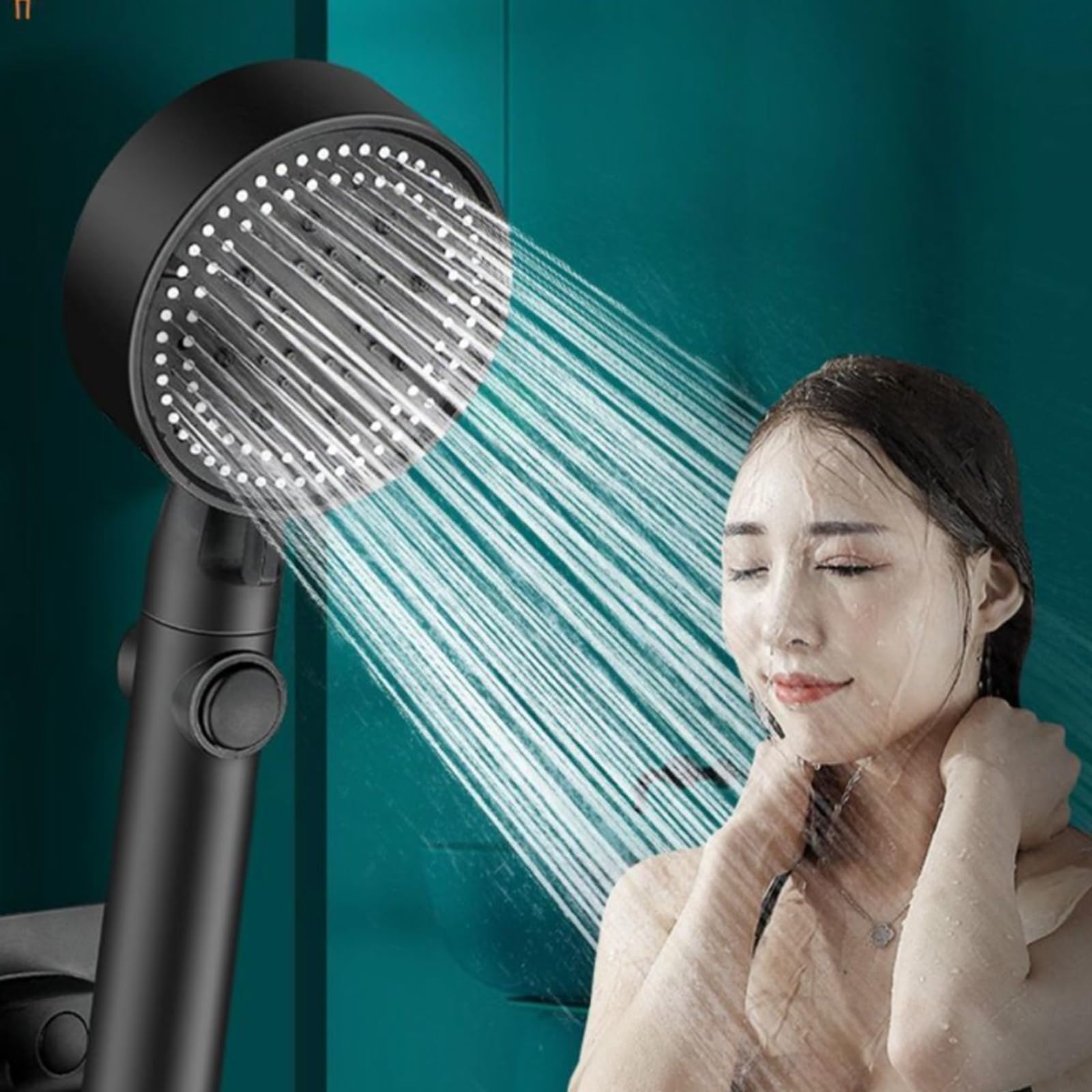 Soffione Doccia Nera Ad Alta Pressione - 8 Modalità Con Tubo 2m | Anticalcare E Universale - Foto 11