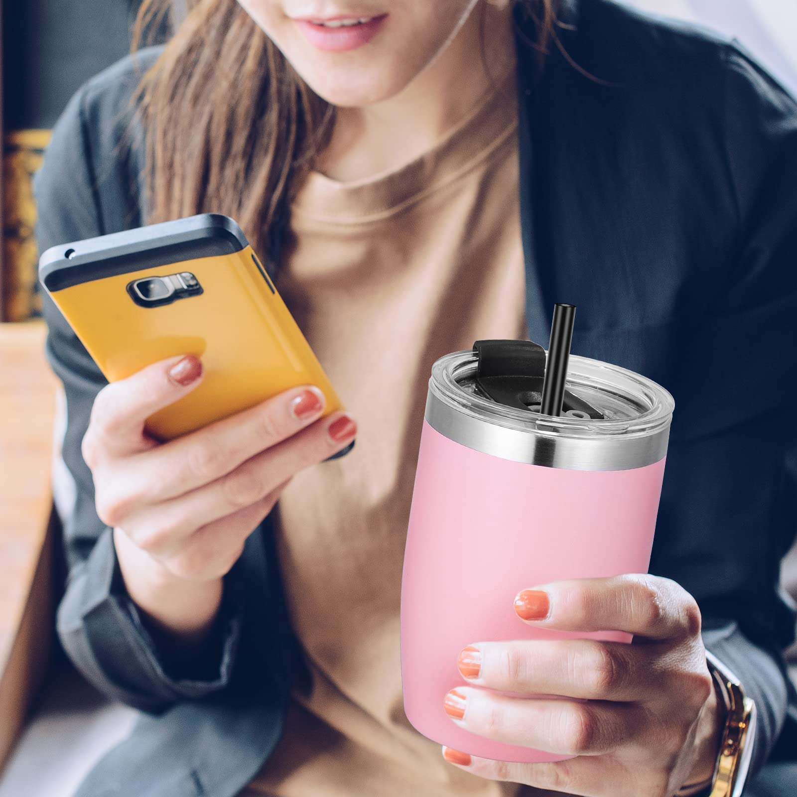 Amazon.com | VEGOND Stainless Steel 12 oz Tumblers bulk Vacuum Insulated  Double Wall Travel Tumbler with Lid and Straw Reusable Tumbler, Pink 1  Pack: Tumblers & Water Glasses