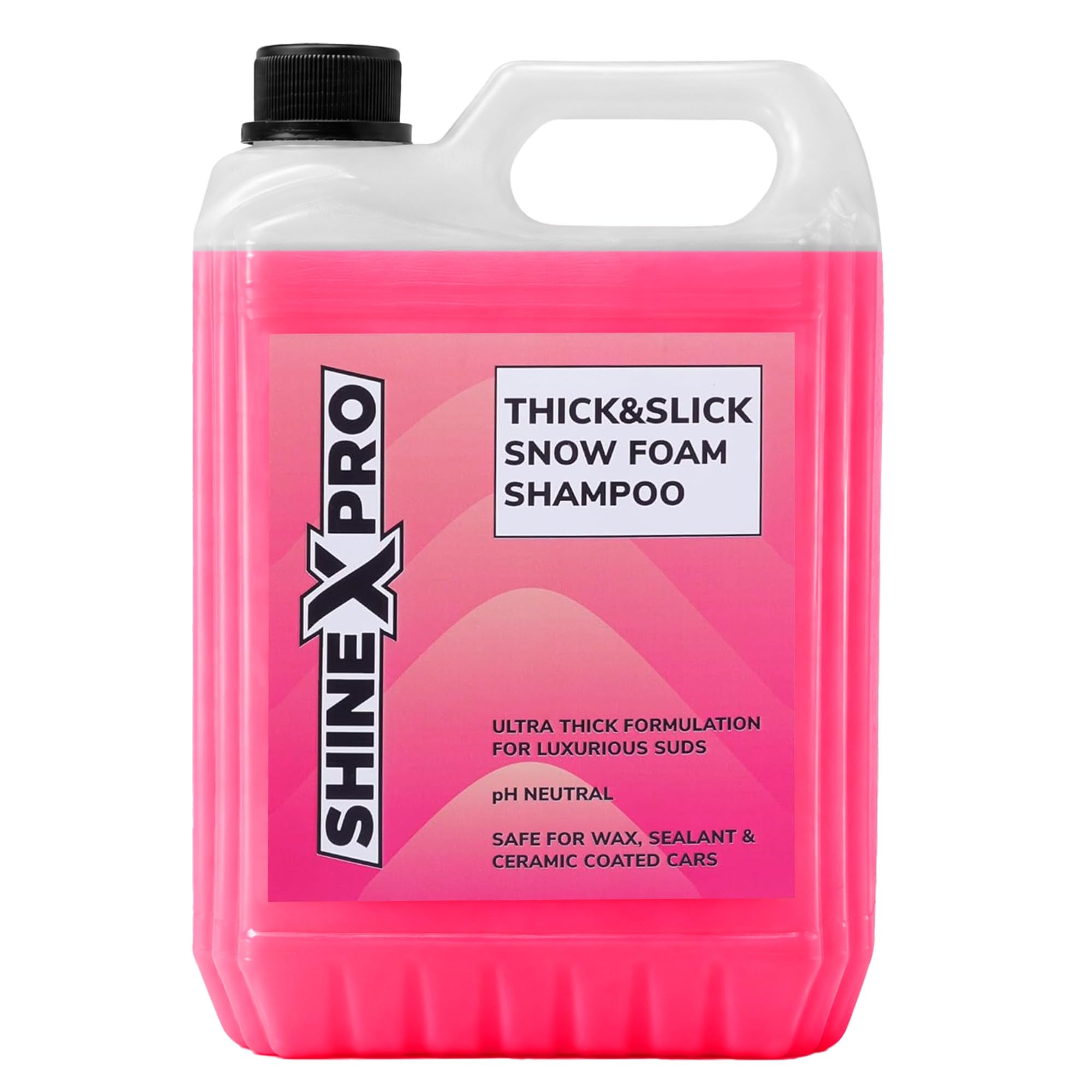 ShineXPro 5L SuperThick Car Wash Shampoo Concentrate - pH Neutral, Thick Suds - Thick&Slick Snow Car Foam Shampoo That Works With Both Bucket Wash And...