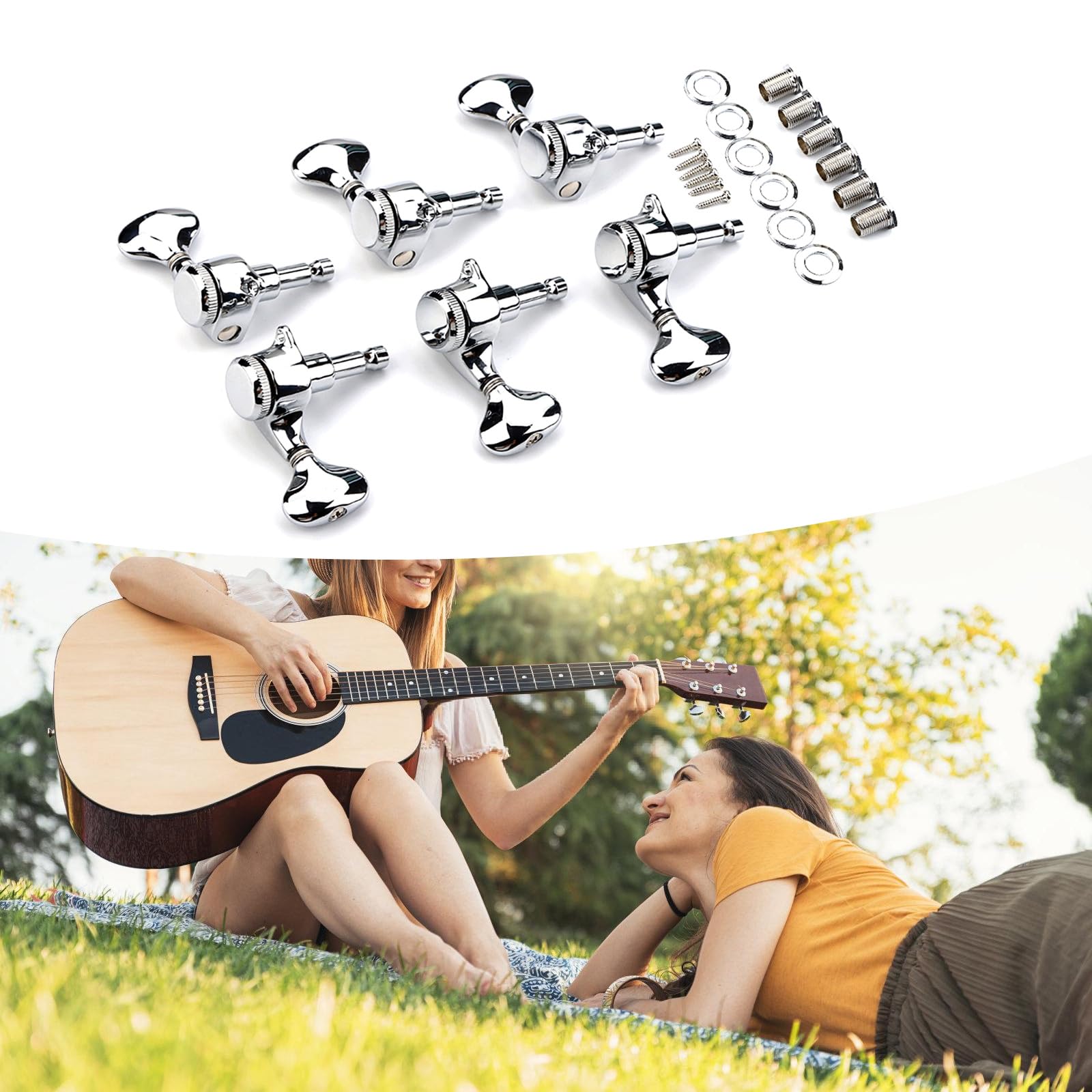 Stimmwirbel für Gitarrensaiten, 3L3R, Metall Gitarren Mechaniken, Metall Mechaniken, Zubehör, Mechaniken Verriegelung, Stimmmaschinen, Stimmgerät Set