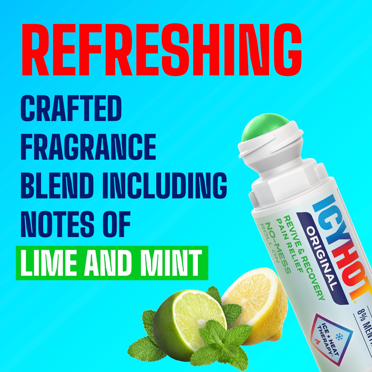 Icy Hot Original Pain Relief No-Mess Roll-On Applicator, Lime & Mint, 2 oz. — Amazon image 9