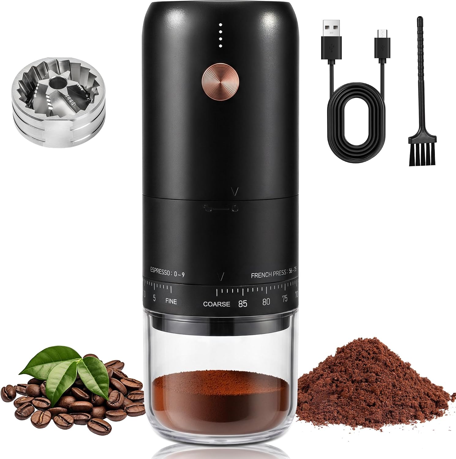 Portable Ultra High Speed Electric Burr Coffee Bean Grinder