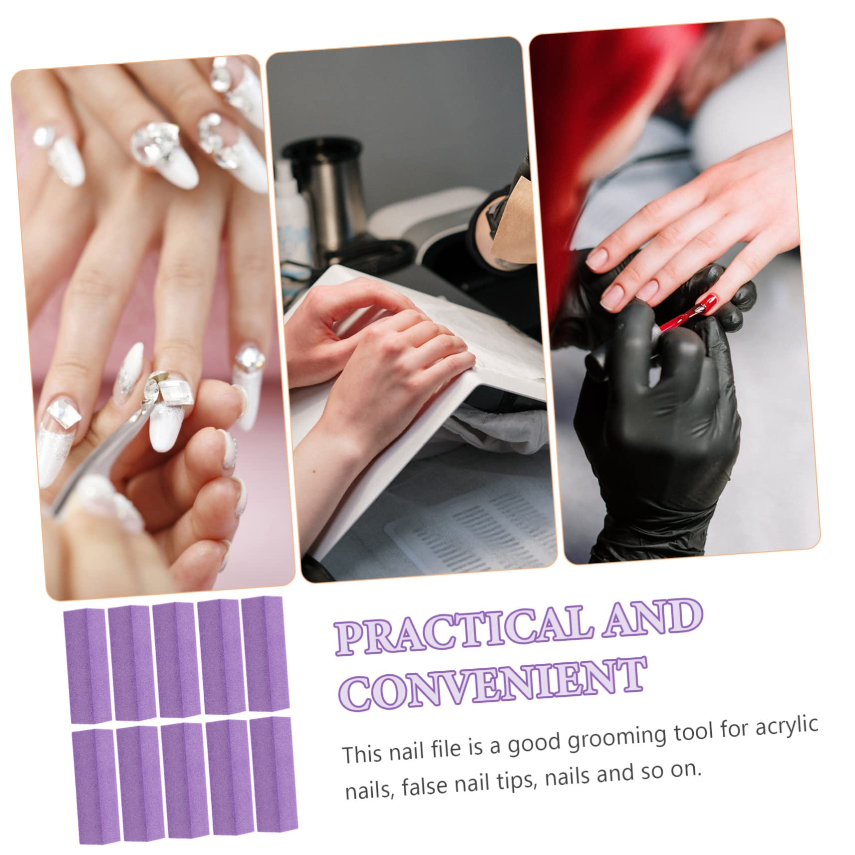 FRCOLOR 5 Set Di Lime Per Unghie Set Di Lime Per Unghie A Doppia Faccia Blocchi Abrasivi A 4 Lati Per Manicure Liscia Sicura E Comoda Da Usare 10 Pezzi * 5