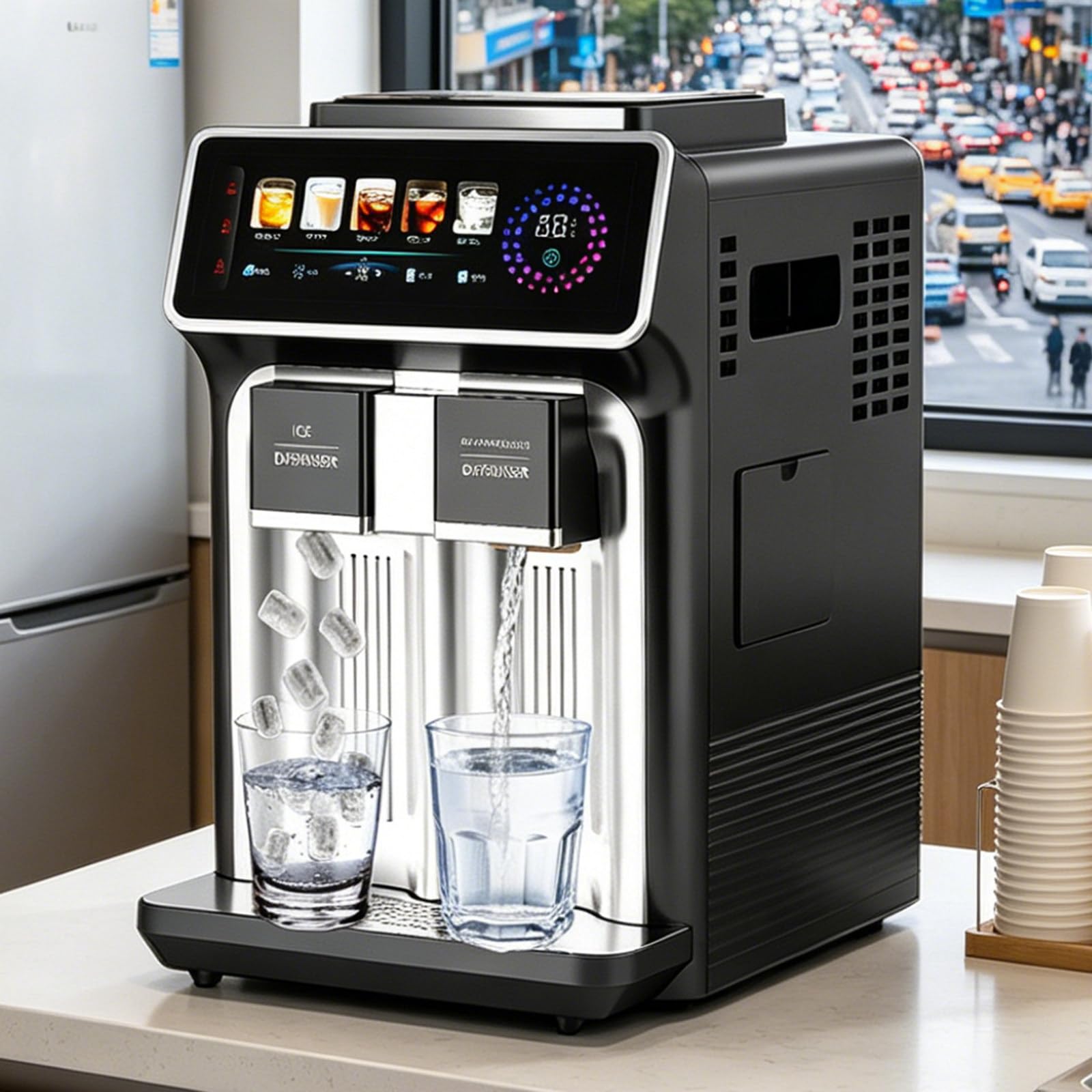 Maszyna Do Mrożonych Napojów Frappé, Komercyjna Maszyna Do Slushie, Maszyna Do Slushy Dla Domu, 120W, Cicha Praca, Zbiornik Na Lód 1kg, Do Margarit, Frappé, Koktajli Mlecznych