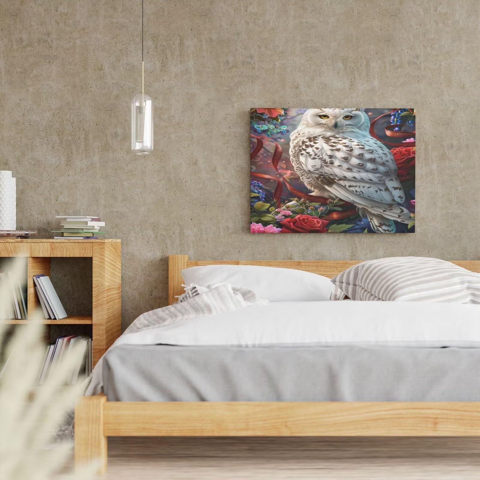 Kit per pittura con numeri per adulti, gufo, pittura con numeri per principianti, pittura acrilica con 6 pennelli, pittura ad olio per decorazione da parete (95 x 70 cm, senza cornice) MK135