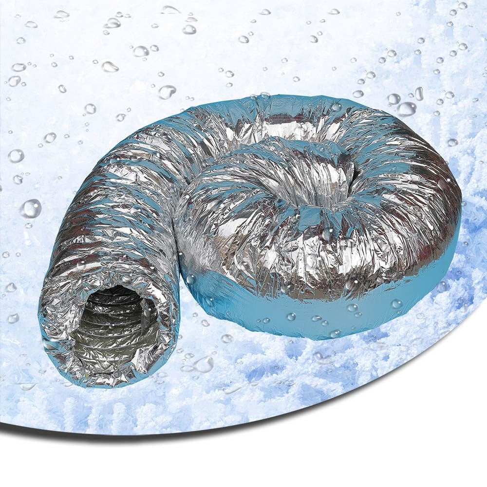 Tubería Flexible Aislada De Ventilación De Aluminio Para Conductos De Aire Estancos De 100mm 150mm 200mm Tubo De Drenaje Aislante Y Silencioso(150mm(5.9"))