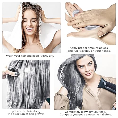 Miniatura 5 de VOLLUCK Cera de color de cabello temporal para el cabello, tinte para el cabello gris, arcillas para peinar el cabello, para fiestas, cosplay