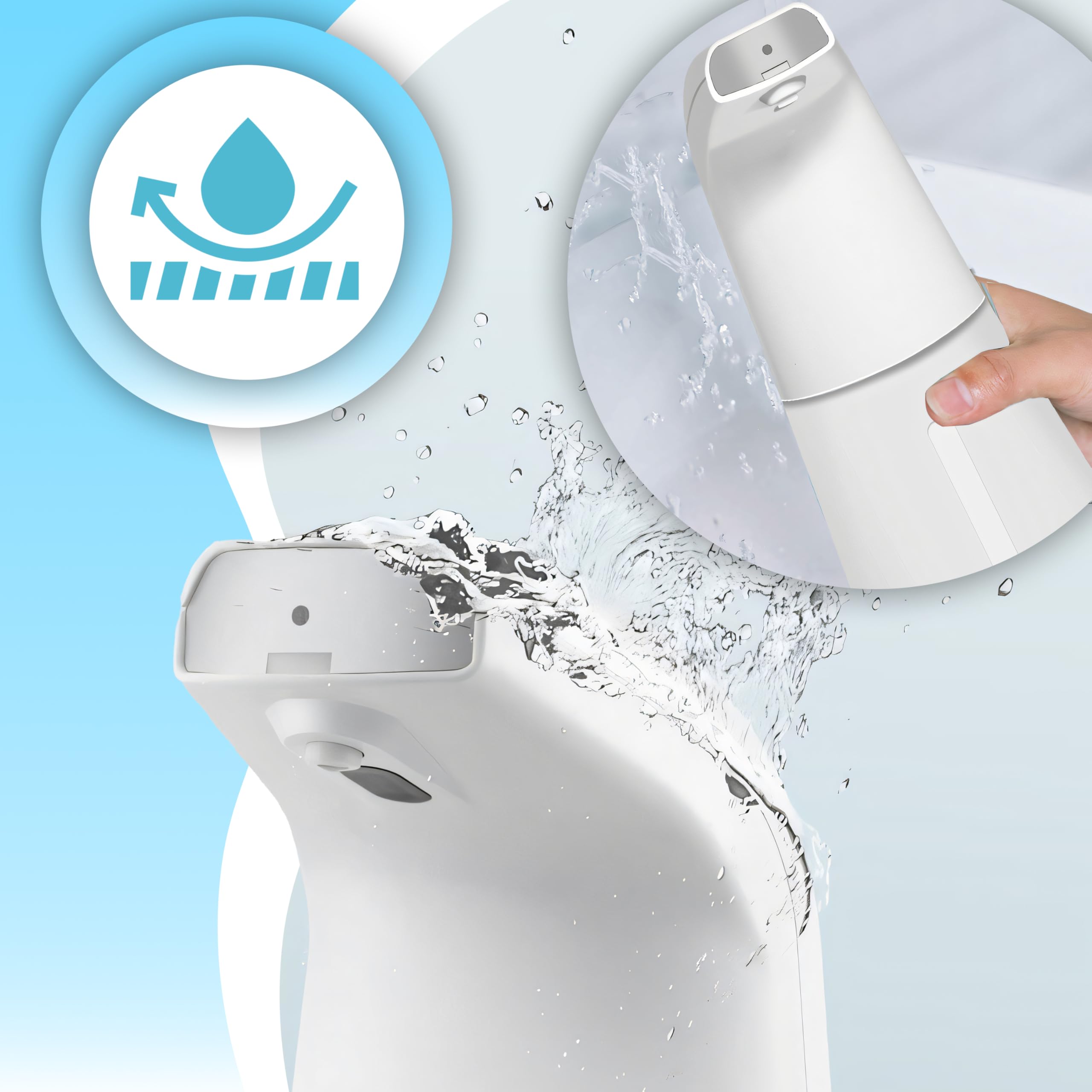 Retoo Automatyczny dozownik mydła, 400 ml, z czujnikiem podczerwieni, bezdotykowy, elektryczny dozownik mydła w piance, do łazienki, toalety, kuchni, wodoszczelny IPX3, dozownik mydła w płynie, bez