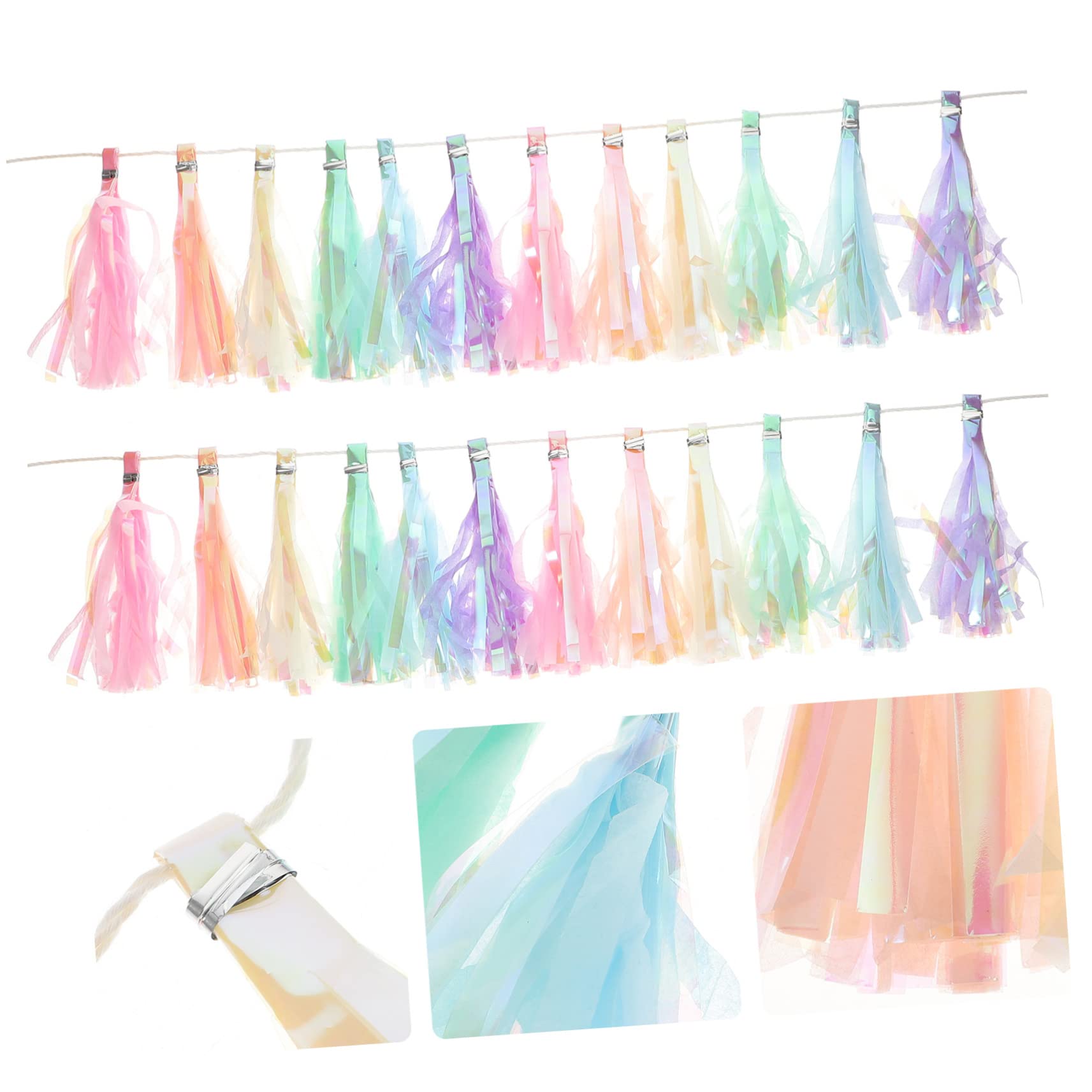 8piezas Guirnalda De Banderines De Papel Flecos Coloridos Decoración Para Fiestas De Cumpleaños Bautizos y Eventos Especiales Para Añadir Estilo y Alegría Tus Celebraciones