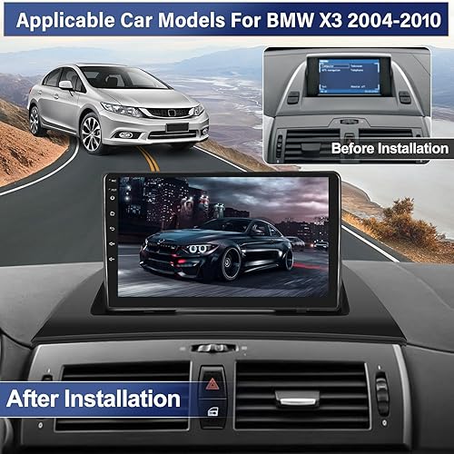 Miniatura 6 de 2 GB+64 GB Android 13 Radio estéreo para coche para BMW X3 2004-2010 CarPlay inalámbrico incorporado Android Auto 9 pulgadas pantalla táctil unidad