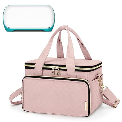 YARWO Carrying Case Compatible with Cricut Joy, Travel Storage Bag for Craft Pen Set and Power Cord, Dusty Rose